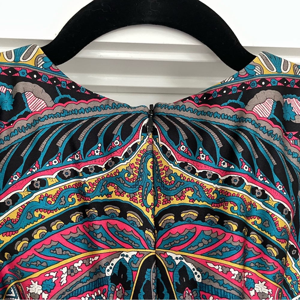 Nanette Lenore Gotham Stakes Paisley Silk Mini Shift Dress - Size 8 - Picture 6 of 12